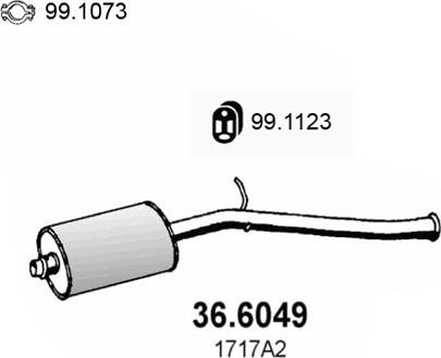 ASSO 36.6049 - Средний глушитель выхлопных газов autosila-amz.com