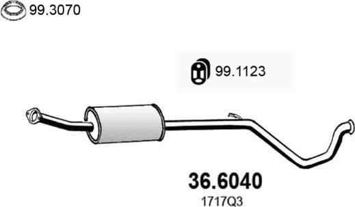 ASSO 36.6040 - Средний глушитель выхлопных газов autosila-amz.com