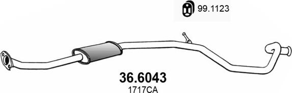 ASSO 36.6043 - Средний глушитель выхлопных газов autosila-amz.com