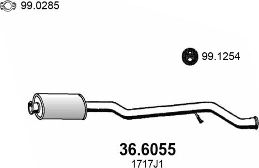 ASSO 36.6055 - Средний глушитель выхлопных газов autosila-amz.com