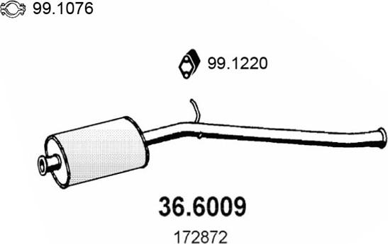 ASSO 36.6009 - Средний глушитель выхлопных газов autosila-amz.com