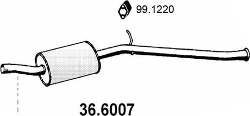 ASSO 36.6007 - Средний глушитель выхлопных газов autosila-amz.com
