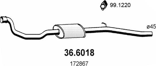 ASSO 36.6018 - Средний глушитель выхлопных газов autosila-amz.com