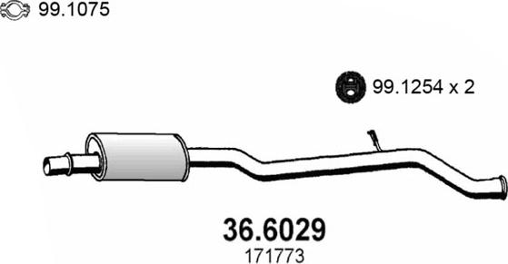 ASSO 36.6029 - Средний глушитель выхлопных газов autosila-amz.com