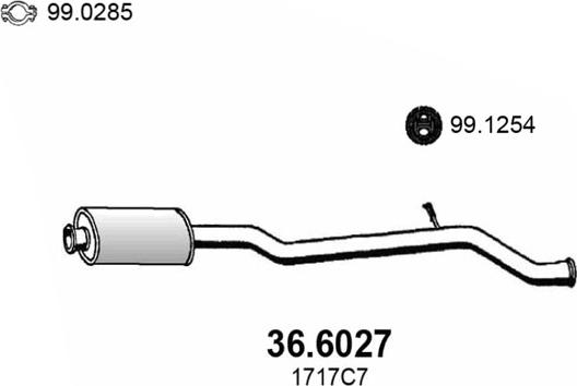 ASSO 36.6027 - Средний глушитель выхлопных газов autosila-amz.com