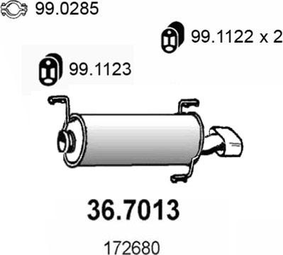 ASSO 36.7013 - Глушитель выхлопных газов, конечный autosila-amz.com
