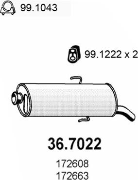 ASSO 36.7022 - Глушитель выхлопных газов, конечный autosila-amz.com