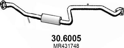 ASSO 30.6005 - Средний глушитель выхлопных газов autosila-amz.com
