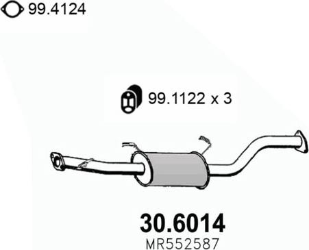 ASSO 30.6014 - Средний глушитель выхлопных газов autosila-amz.com