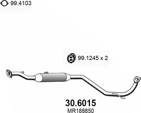 ASSO 30.6015 - Средний глушитель выхлопных газов autosila-amz.com