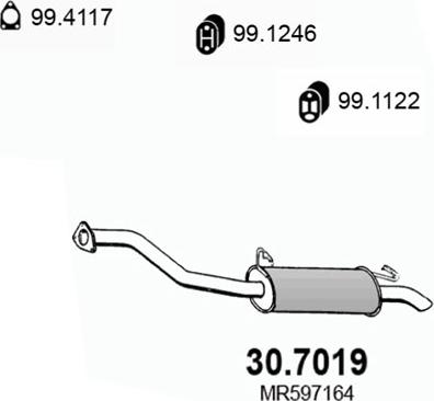 ASSO 30.7019 - Глушитель выхлопных газов, конечный autosila-amz.com