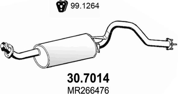 ASSO 30.7014 - Глушитель выхлопных газов, конечный autosila-amz.com