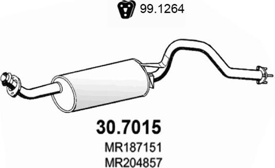 ASSO 30.7015 - Глушитель выхлопных газов, конечный autosila-amz.com