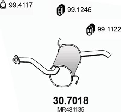 ASSO 30.7018 - Глушитель выхлопных газов, конечный autosila-amz.com