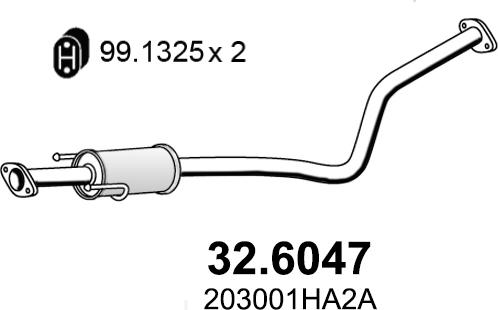 ASSO 32.6047 - Средний глушитель выхлопных газов autosila-amz.com