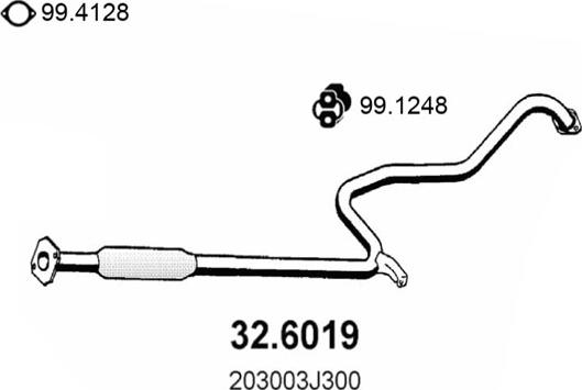 ASSO 32.6019 - Средний глушитель выхлопных газов autosila-amz.com