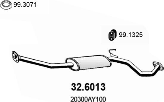 ASSO 32.6013 - Средний глушитель выхлопных газов autosila-amz.com