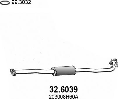 ASSO 32.6039 - Средний глушитель выхлопных газов autosila-amz.com