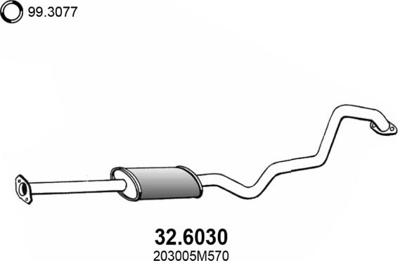ASSO 32.6030 - Средний глушитель выхлопных газов autosila-amz.com