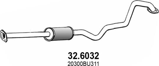 ASSO 32.6032 - Средний глушитель выхлопных газов autosila-amz.com