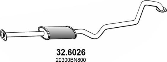 ASSO 32.6026 - Средний глушитель выхлопных газов autosila-amz.com