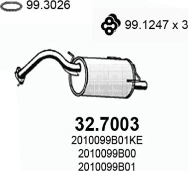 ASSO 32.7003 - Глушитель выхлопных газов, конечный autosila-amz.com