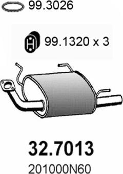 ASSO 32.7013 - Глушитель выхлопных газов, конечный autosila-amz.com