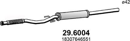 ASSO 29.6004 - Средний глушитель выхлопных газов autosila-amz.com