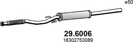 ASSO 29.6006 - Средний глушитель выхлопных газов autosila-amz.com