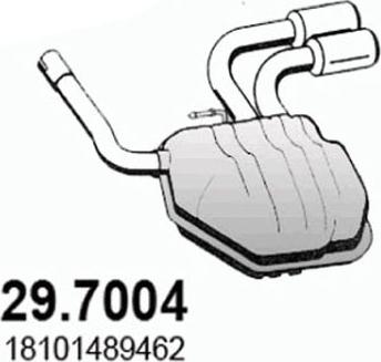ASSO 29.7004 - Глушитель выхлопных газов, конечный autosila-amz.com