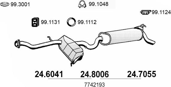 ASSO 24.8006 - Средний / конечный глушитель ОГ autosila-amz.com