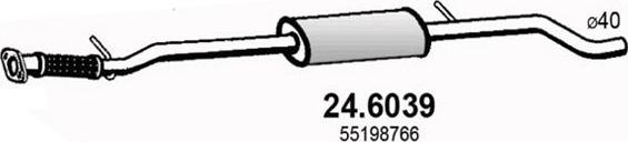 ASSO 24.6039 - Средний глушитель выхлопных газов autosila-amz.com