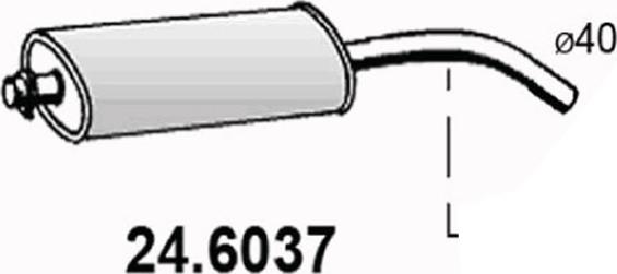 ASSO 24.6037 - Средний глушитель выхлопных газов autosila-amz.com