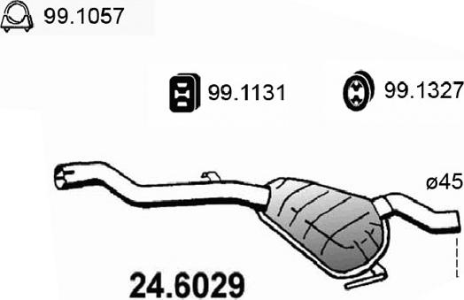 ASSO 24.6029 - Средний глушитель выхлопных газов autosila-amz.com