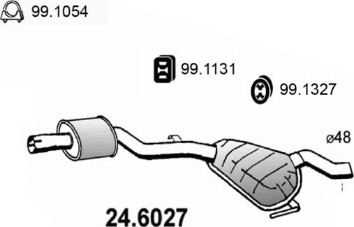 ASSO 24.6027 - Средний глушитель выхлопных газов autosila-amz.com