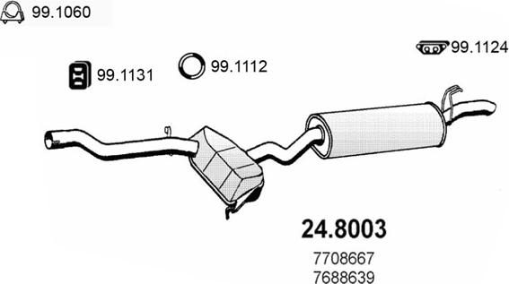 ASSO 24.8003 - Средний / конечный глушитель ОГ autosila-amz.com