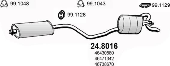 ASSO 24.8016 - Средний / конечный глушитель ОГ autosila-amz.com