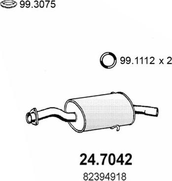ASSO 24.7042 - Глушитель выхлопных газов, конечный autosila-amz.com