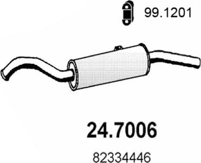 ASSO 24.7006 - Глушитель выхлопных газов, конечный autosila-amz.com