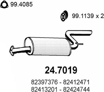 ASSO 24.7019 - Глушитель выхлопных газов, конечный autosila-amz.com