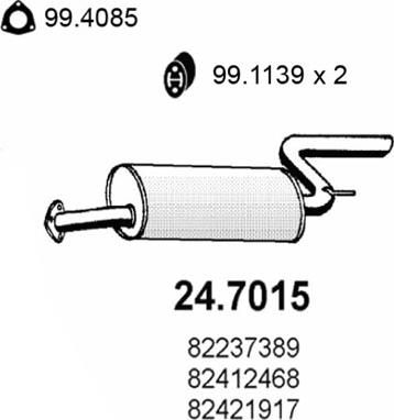 ASSO 24.7015 - Глушитель выхлопных газов, конечный autosila-amz.com