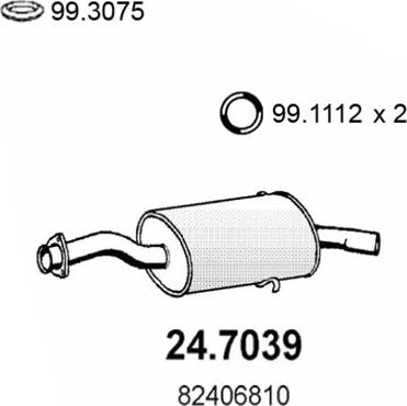 ASSO 24.7039 - Глушитель выхлопных газов, конечный autosila-amz.com