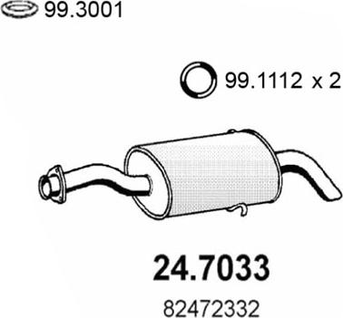 ASSO 24.7033 - Глушитель выхлопных газов, конечный autosila-amz.com