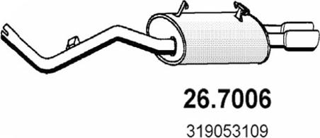 ASSO 26.7006 - Глушитель выхлопных газов, конечный autosila-amz.com
