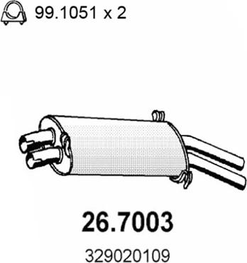 ASSO 26.7003 - Глушитель выхлопных газов, конечный autosila-amz.com