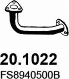 ASSO 20.1022 - Труба глушителя передняя MAZDA 626 2.0i 16V 04/1997 autosila-amz.com