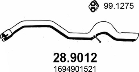 ASSO 28.9012 - Труба выхлопного газа autosila-amz.com