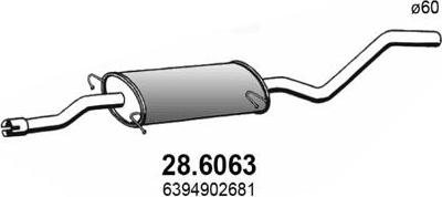 ASSO 28.6063 - Средний глушитель выхлопных газов autosila-amz.com