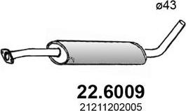 ASSO 22.6009 - Средний глушитель выхлопных газов autosila-amz.com