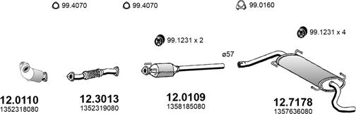 ASSO ART4093 - Система выпуска ОГ autosila-amz.com